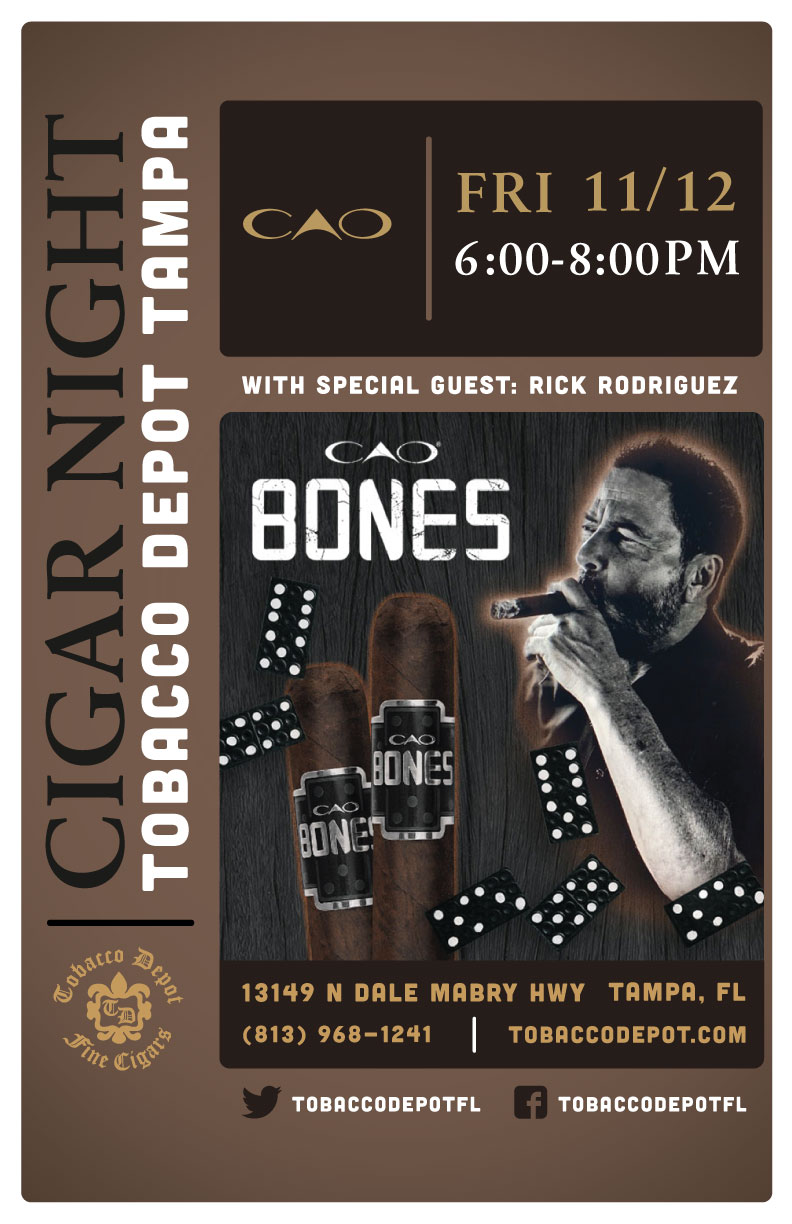 CAO – featuring Rick Rodriguez 11/12 from 6PM-8PM at Tampa TD