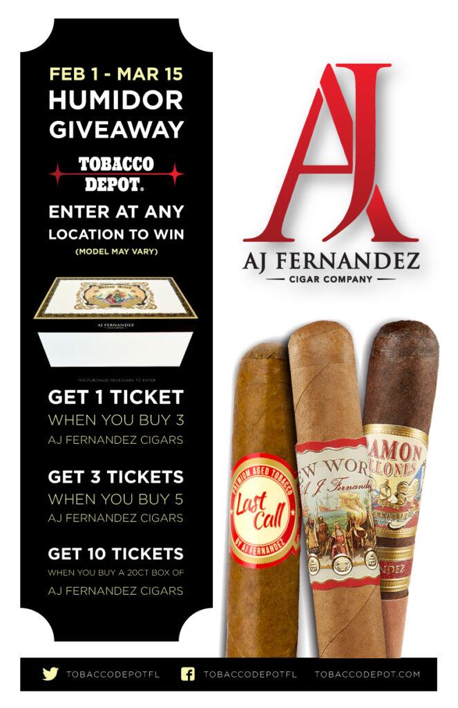 AJ Fernandez 🎟️ Humidor Giveaway 2/1 – 3/15