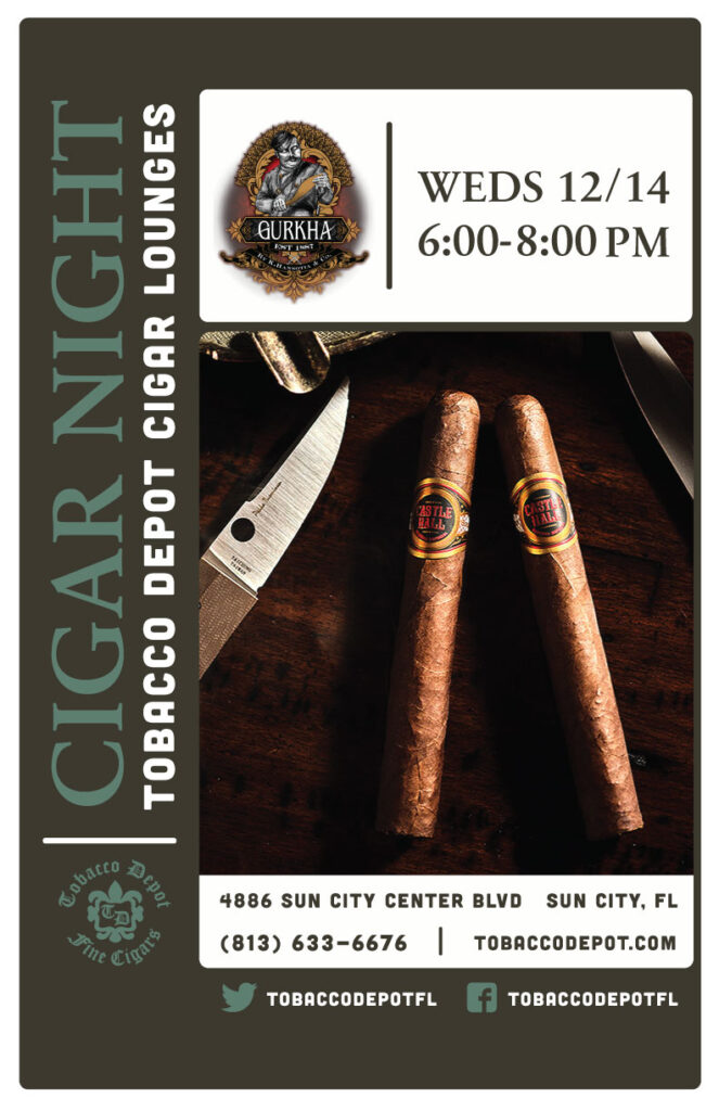 Gurkha Cigar Night – Weds 12/14 from 6:00-8:00pm in Sun City, FL