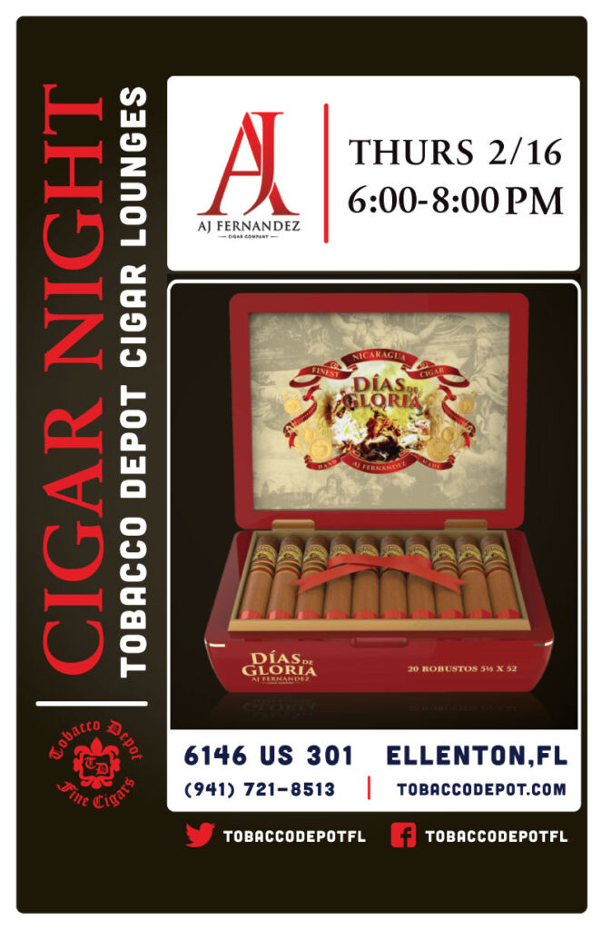 AJ Fernandez Cigars At Tobacco Depot Ellenton Thursday 2/16 from 6PM-8PM