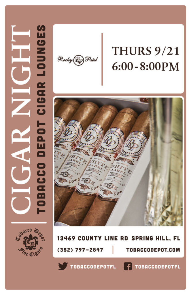 Rocky Patel Cigars at Tobacco Depot Spring Hill Thursday 9/21 from 6PM-8PM