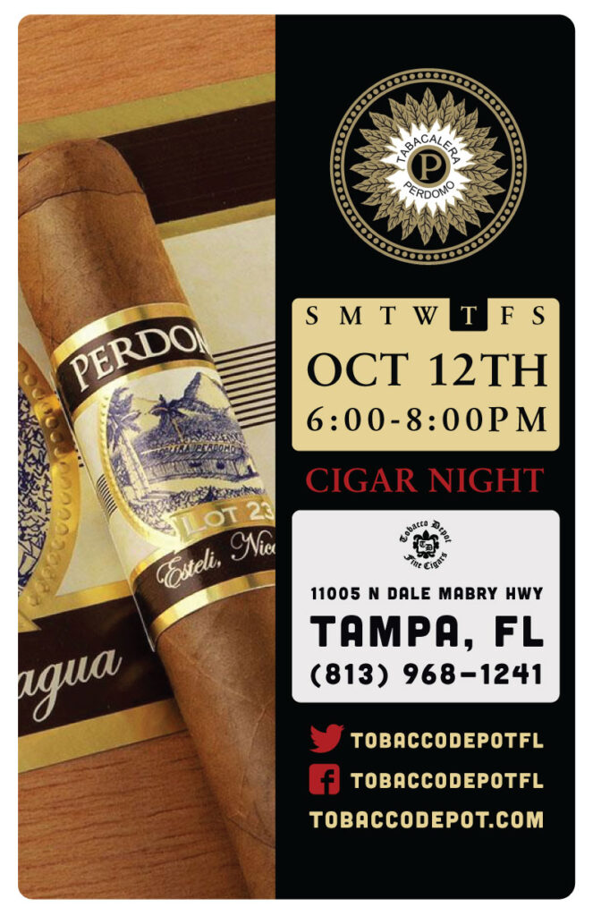 Perdomo Cigars At Tobacco Depot Tampa Thursday 10/12 from 6PM-8PM