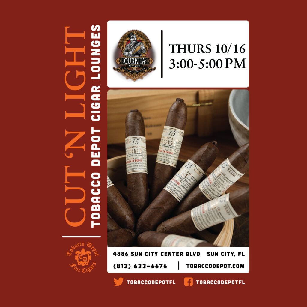 Gurkha Cigars At Tobacco Depot Sun City Thursday 10/16 from 3PM-5PM