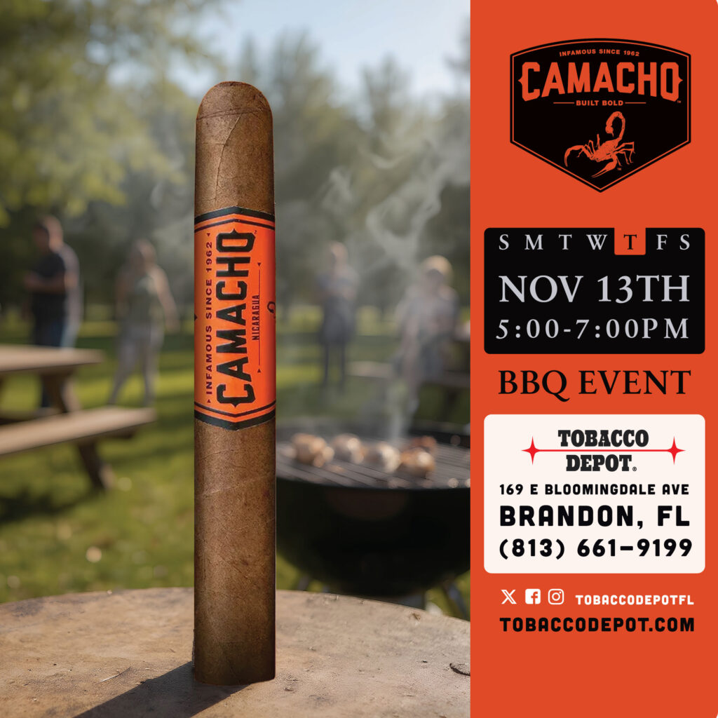 Camacho BBQ Event at Brandon on November 13th from 5PM-7PM