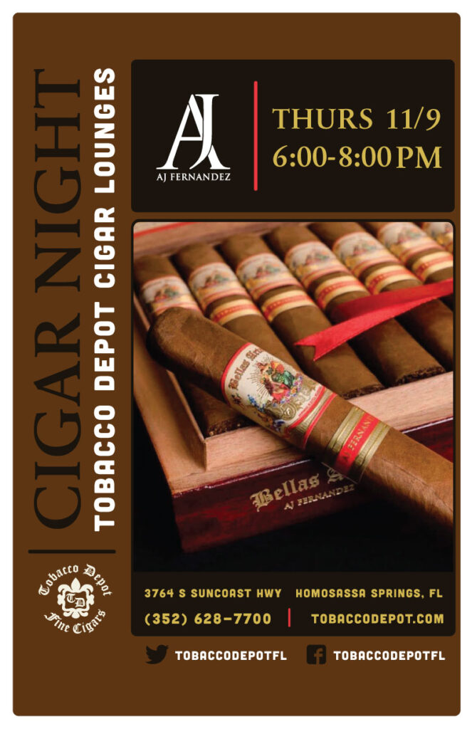 AJ Fernandez Cigars At Tobacco Depot Homosassa Thursday 11/9 from 6PM-8PM