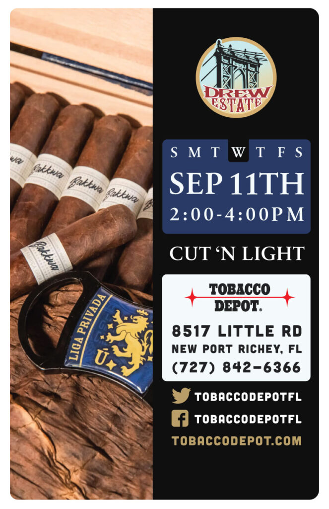 Drew Estate Cigars At Tobacco Depot New Port Richey Wednesday 9/11 from 2PM-4PM
