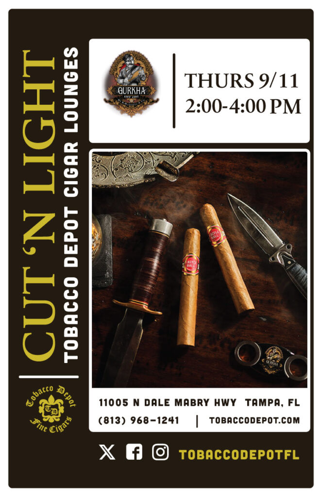 Gurkha Cigars At Tobacco Depot Tampa Thursday 9/11 from 2PM-4PM