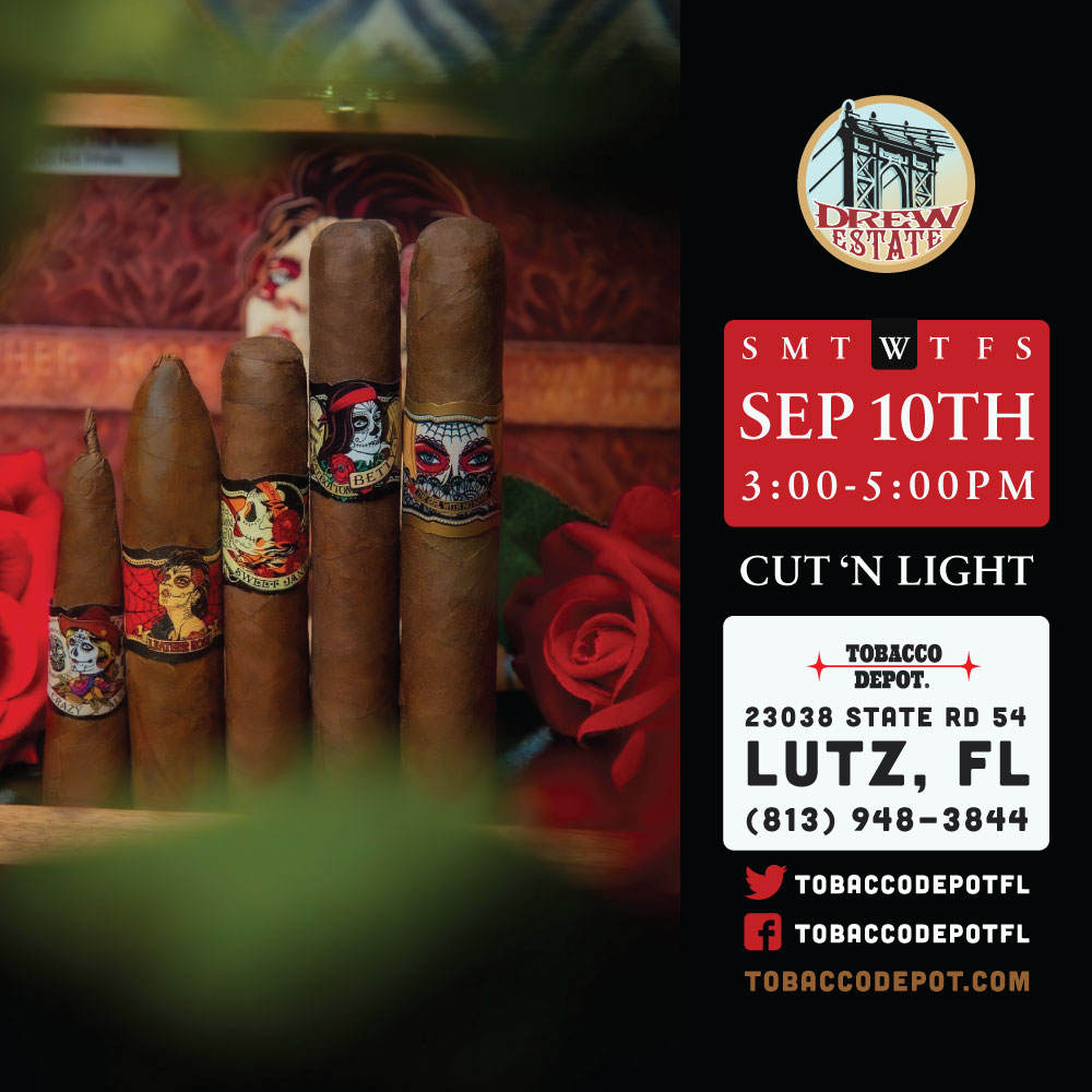 Drew Estate Cut ‘N Light – 9/10 from 3:00PM-5:00PM at Lutz TD