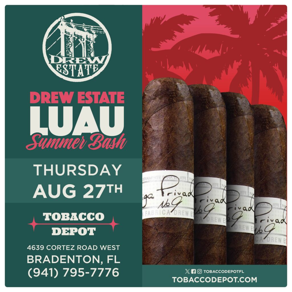 Drew Estate Luau Summer Bash! – 8/27 From 5:00PM-7:00PM At Bradenton